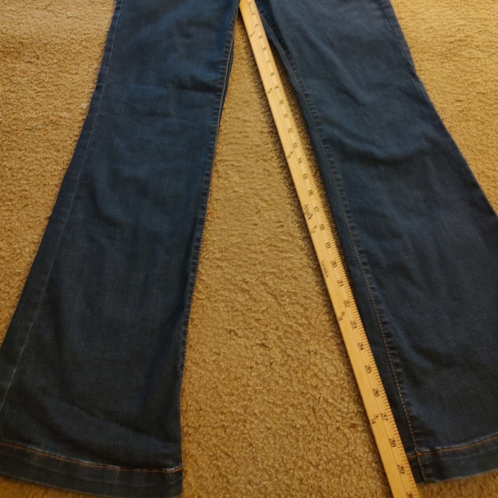 Knox Rose Flareβ Jeans Women 10 Dark Blue Excellent Pull On High Rise Stretch